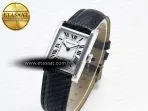 Cartier Tank Solo Ladies 28mm SS AF 1:1 Best Edition White Dial on Black Leather Strap Ronda Quartz