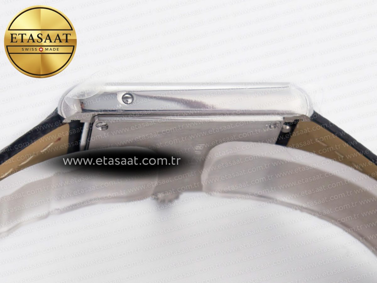 Cartier Tank Solo Ladies 28mm SS AF 1:1 Best Edition White Dial on Black Leather Strap Ronda Quartz - Görsel 12