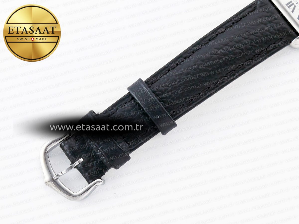 Cartier Tank Solo Ladies 28mm SS AF 1:1 Best Edition White Dial on Black Leather Strap Ronda Quartz - Görsel 17