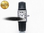 Cartier Tank Solo Ladies 28mm SS AF 1:1 Best Edition White Dial on Black Leather Strap Ronda Quartz - Görsel 3