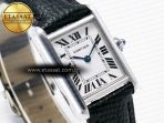 Cartier Tank Solo Ladies 28mm SS AF 1:1 Best Edition White Dial on Black Leather Strap Ronda Quartz - Görsel 5