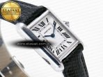 Cartier Tank Solo Ladies 28mm SS AF 1:1 Best Edition White Dial on Black Leather Strap Ronda Quartz - Görsel 7