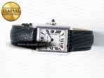 Cartier Tank Solo Ladies 28mm SS AF 1:1 Best Edition White Dial on Black Leather Strap Ronda Quartz - Görsel 9