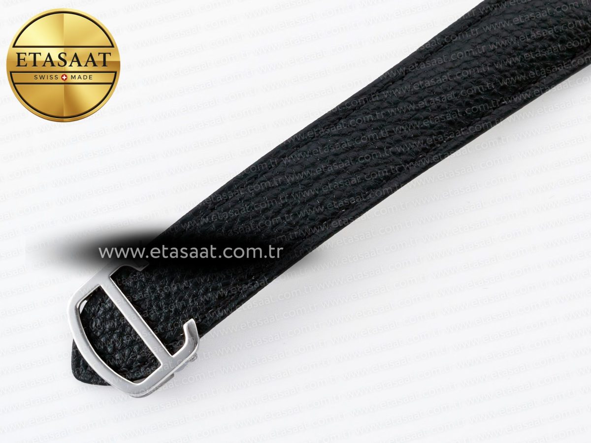 Cartier Tank Solo Ladies 33.7mm SS AF 1:1 Best Edition White Dial on Black Leather Strap Ronda Quartz - Görsel 14