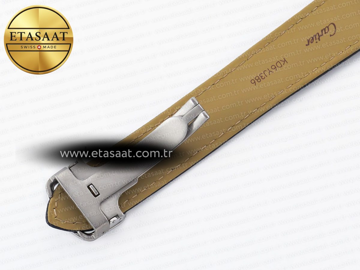 Cartier Tank Solo Ladies 33.7mm SS AF 1:1 Best Edition White Dial on Black Leather Strap Ronda Quartz - Görsel 15