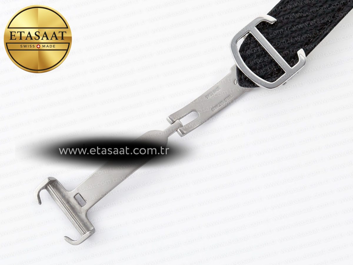 Cartier Tank Solo Ladies 33.7mm SS AF 1:1 Best Edition White Dial on Black Leather Strap Ronda Quartz - Görsel 19