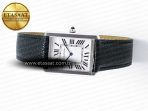 Cartier Tank Solo Ladies 33.7mm SS AF 1:1 Best Edition White Dial on Black Leather Strap Ronda Quartz - Görsel 9