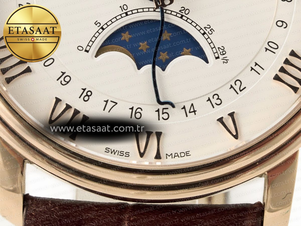 Blancpain Villeret 6654 SS Complicated Function APSF 1:1 Best Edition White Dial on Leather Strap A6654 - Görsel 12