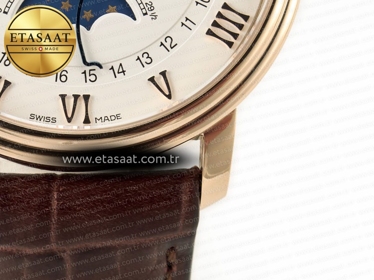 Blancpain Villeret 6654 SS Complicated Function APSF 1:1 Best Edition White Dial on Leather Strap A6654 - Görsel 13