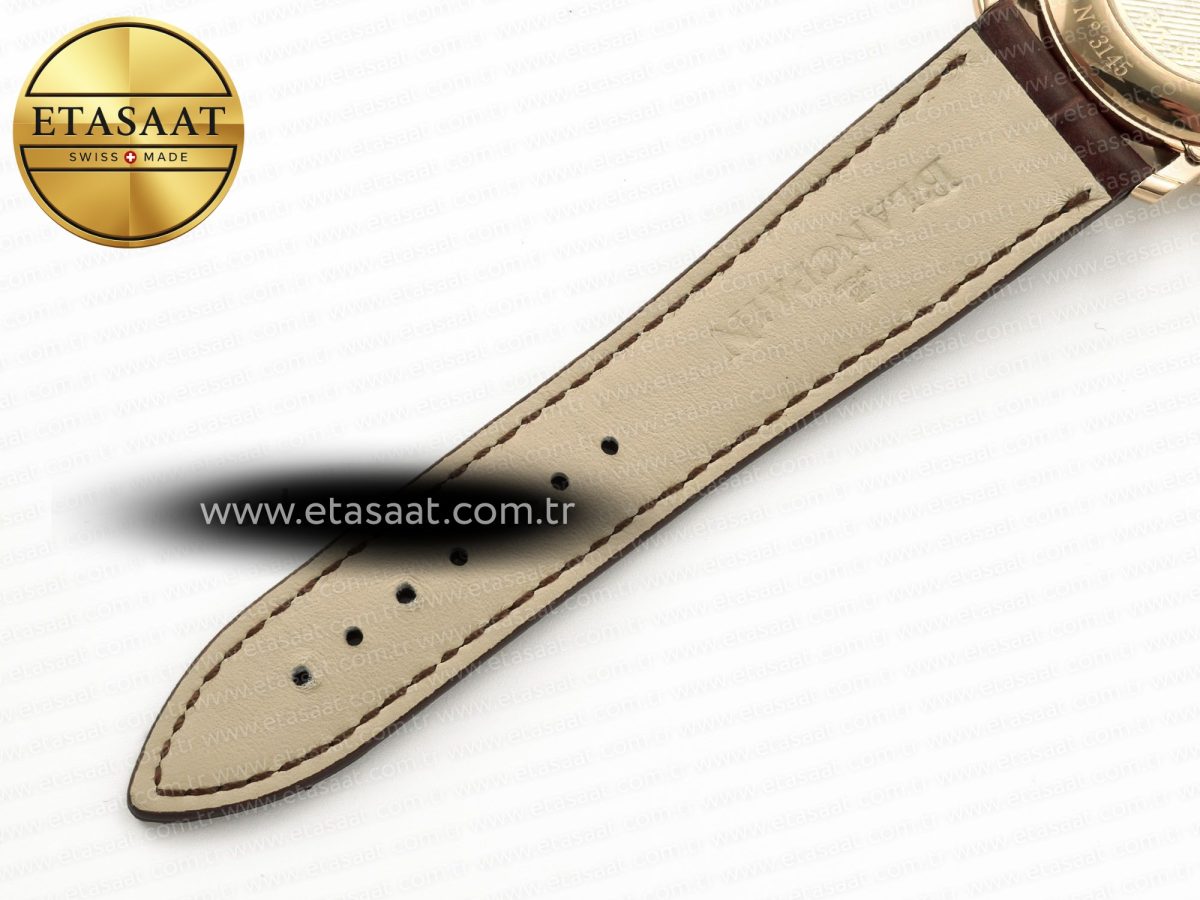 Blancpain Villeret 6654 SS Complicated Function APSF 1:1 Best Edition White Dial on Leather Strap A6654 - Görsel 25